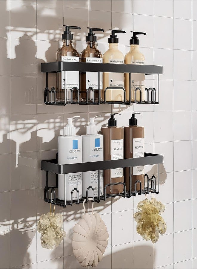 MIORAH Steel Bathroom Organiser Without Drill | Bathroom Shelves | Washroom Storage Organizer for Wall | Pack of 2 - Image 1
